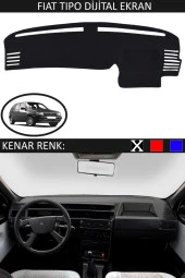 Fiat Tipo Dijital Ekran Için Uygun Torpido Koruma Halısı Siyah Kenar Renk Siyah thumbnail 1