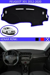 Peugeot 301 2012-2020 Için Uygun Torpido Koruma Halısı Siyah Kenar Renk Mavi thumbnail 1