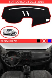 Fiat Doblo D3 2011-2015 Için Uygun Torpido Koruma Halısı Siyah Kenar Renk Kırmızı thumbnail 1