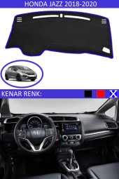Honda Jazz 2018-2020 Için Uygun Torpido Koruma Halısı Siyah Kenar Renk Mavi - 1