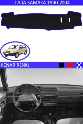 Lada Samara 1990-2004 Için Uygun Torpido Koruma Halısı Siyah Kenar Renk Mavi thumbnail 1