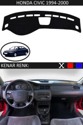 Honda Civic 1994-2000 Için Uygun Torpido Koruma Halısı Siyah Kenar Renk Siyah thumbnail 1