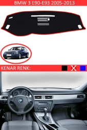 Bmw 3 E90-e93 2005-2013 Için Uygun Torpido Koruma Halısı Siyah Kenar Renk Kırmızı thumbnail 1
