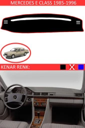Mercedes E Class 1985-1995 Için Uygun Torpido Koruma Halısı Siyah Kenar Renk Kırmızı thumbnail 1