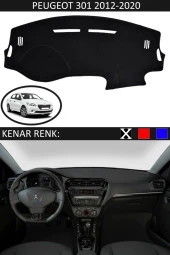 Peugeot 301 2012-2020 Için Uygun Torpido Koruma Halısı Siyah Kenar Renk Siyah - 1