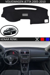 Volkswagen Jetta 2005-2010 Için Uygun Torpido Koruma Halısı Siyah Kenar Renk Siyah thumbnail 1