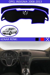 Opel Insignia 2008-2013 Için Uygun Torpido Koruma Halısı Siyah Kenar Renk Mavi - 1