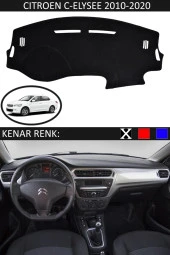 Citroen C-elysee 2010-2020 Için Uygun Torpido Koruma Halısı Siyah Kenar Renk Siyah thumbnail 1