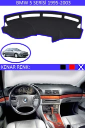 Bmw 5 Serisi 1995-2003 Için Uygun Torpido Koruma Halısı Siyah Kenar Renk Mavi thumbnail 1