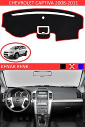 Chevrolet Captiva 2008-2011 Için Uygun Torpido Koruma Halısı Siyah Kenar Renk Kırmızı thumbnail 1