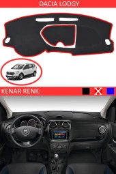 Dacia Lodgy Modelleri Için Uygun Torpido Koruma Halısı Siyah Kenar Renk Kırmızı thumbnail 1
