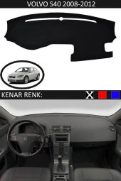 Volvo S40 2008-2012 Için Uygun Torpido Koruma Halısı Siyah Kenar Renk Siyah thumbnail 1
