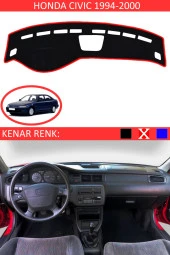 Honda Civic 1994-2000 Için Uygun Torpido Koruma Halısı Siyah Kenar Renk Kırmızı thumbnail 1