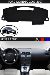 Ford Mondeo 2000-2007 Için Uygun Torpido Koruma Halısı Siyah Kenar Renk Siyah - 1