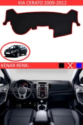 Kia Cerato 2009-2012 Için Uygun Torpido Koruma Halısı Siyah Kenar Renk Kırmızı thumbnail 1
