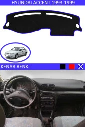 Hyundai Accent Yumurta Kasa 1993-1999 Için Uygun Torpido Koruma Halısı Siyah Kenar Renk Mavi thumbnail 1