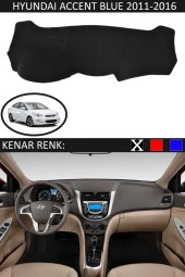 Hyundai Accent Blue 2011-2016 Için Uygun Torpido Koruma Halısı Siyah Kenar Renk Siyah thumbnail 1