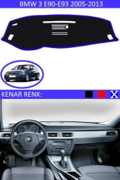 Bmw 3 E90-e93 2005-2013 Için Uygun Torpido Koruma Halısı Siyah Kenar Renk Mavi thumbnail 1
