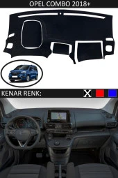 Opel Combo 2018+ Için Uygun Torpido Koruma Halısı Siyah Kenar Renk Siyah thumbnail 1