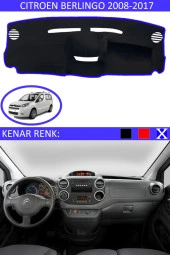 Citroen Berlingo 2008-2017 Için Uygun Torpido Koruma Halısı Siyah Kenar Renk Mavi thumbnail 1