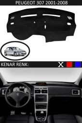Peugeot 307 2001-2008 Için Uygun Torpido Koruma Halısı Siyah Kenar Renk Siyah thumbnail 1