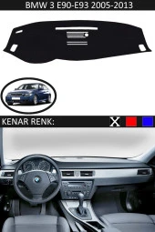 Bmw 3 E90-e93 2005-2013 Için Uygun Torpido Koruma Halısı Siyah Kenar Renk Siyah thumbnail 1
