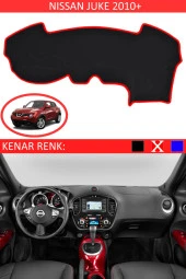Nissan Juke 2010+ Için Uygun Torpido Koruma Halısı Siyah Kenar Renk Kırmızı - 1