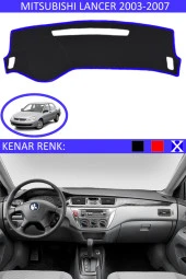 Mitsubishi Lancer 2003-2007 Için Uygun Torpido Koruma Halısı Siyah Kenar Renk Mavi thumbnail 1