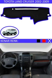 Toyota Land Cruiser 2002-2009 Için Uygun Torpido Koruma Halısı Siyah Kenar Renk Mavi thumbnail 1