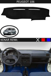 Peugeot 106 Için Uygun Torpido Koruma Halısı Siyah Kenar Renk Siyah thumbnail 1
