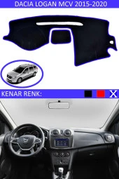 Dacia Logan Mcv 2015-2020 Için Uygun Torpido Koruma Halısı Siyah Kenar Renk Mavi thumbnail 1