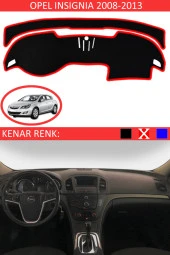 Opel Insignia 2008-2013 Için Uygun Torpido Koruma Halısı Siyah Kenar Renk Kırmızı - 1