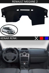 Renault Megane 2 Için Uygun Torpido Koruma Halısı Siyah Kenar Renk Siyah thumbnail 1