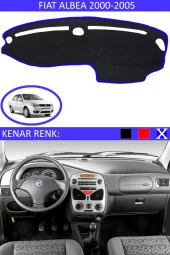 Fiat Albea 2000-2005 Modelleri Için Uygun Torpido Koruma Halısı Siyah Kenar Renk Mavi thumbnail 1