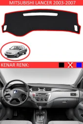 Mitsubishi Lancer 2003-2007 Için Uygun Torpido Koruma Halısı Siyah Kenar Renk Kırmızı thumbnail 1