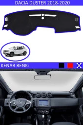 Dacia Duster 2018-2020 Için Uygun Torpido Koruma Halısı Siyah Kenar Renk Mavi thumbnail 1