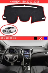 Hyundai I30 2012-2018 Için Uygun Torpido Koruma Halısı Siyah Kenar Renk Kırmızı thumbnail 1