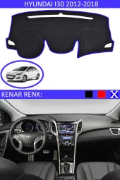 Hyundai I30 2012-2018 Için Uygun Torpido Koruma Halısı Siyah Kenar Renk Mavi thumbnail 1