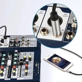 Bilgisayar anfi bağlantı kablosu 3,5mm -6,3mm stereo aux kablosu 5m thumbnail 4