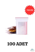 Kilitli Torba 7x9 Cm 100'lü Kilitli Buzdolabı Poşeti Şeffaf Kilitli Poşet Kilitli Saklama Poşeti - 1