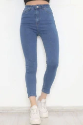 Dar Paça Kot Pantolon Mavi - 1