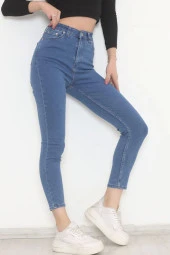 Dar Paça Kot Pantolon Mavi - 5