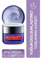 Loreal Paris Revitalift Filler Hyaluronik Asit Yoğun Dolgunlaştırıcı 50 ml Yaşlanma Karşıtı Gece Kremi - 1