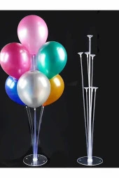 2 Adet Balon Süsleme Standı 7li Çubuklu Ikili Set Ayaklı Stand - 5