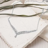 14 Ayar Damla Tasarım Beyaz Altın Nişan Seti thumbnail 7