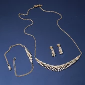 14 Ayar Markiz Baget Taşlı Altın Nişan Seti thumbnail 2