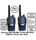 Aselsan PM985 12Km Açık Alan Mesafeli Pmr El Telsizi (2'li Set) - 1