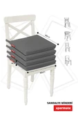 XPERMATE 4'lü Sandalye Minderi Su İtici Kumaş 40x40 cm Sünger Sandalye Minderi Bağcıklı Antrasit thumbnail 4