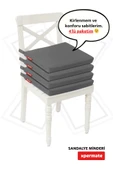 XPERMATE 4'lü Sandalye Minderi Su İtici Kumaş 40x40 cm Sünger Sandalye Minderi Bağcıklı Antrasit thumbnail 1