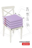 XPERMATE 4'lü Sandalye Minderi Su İtici Kumaş 40x40 cm Sünger Sandalye Minderi Bağcıklı Lila thumbnail 4